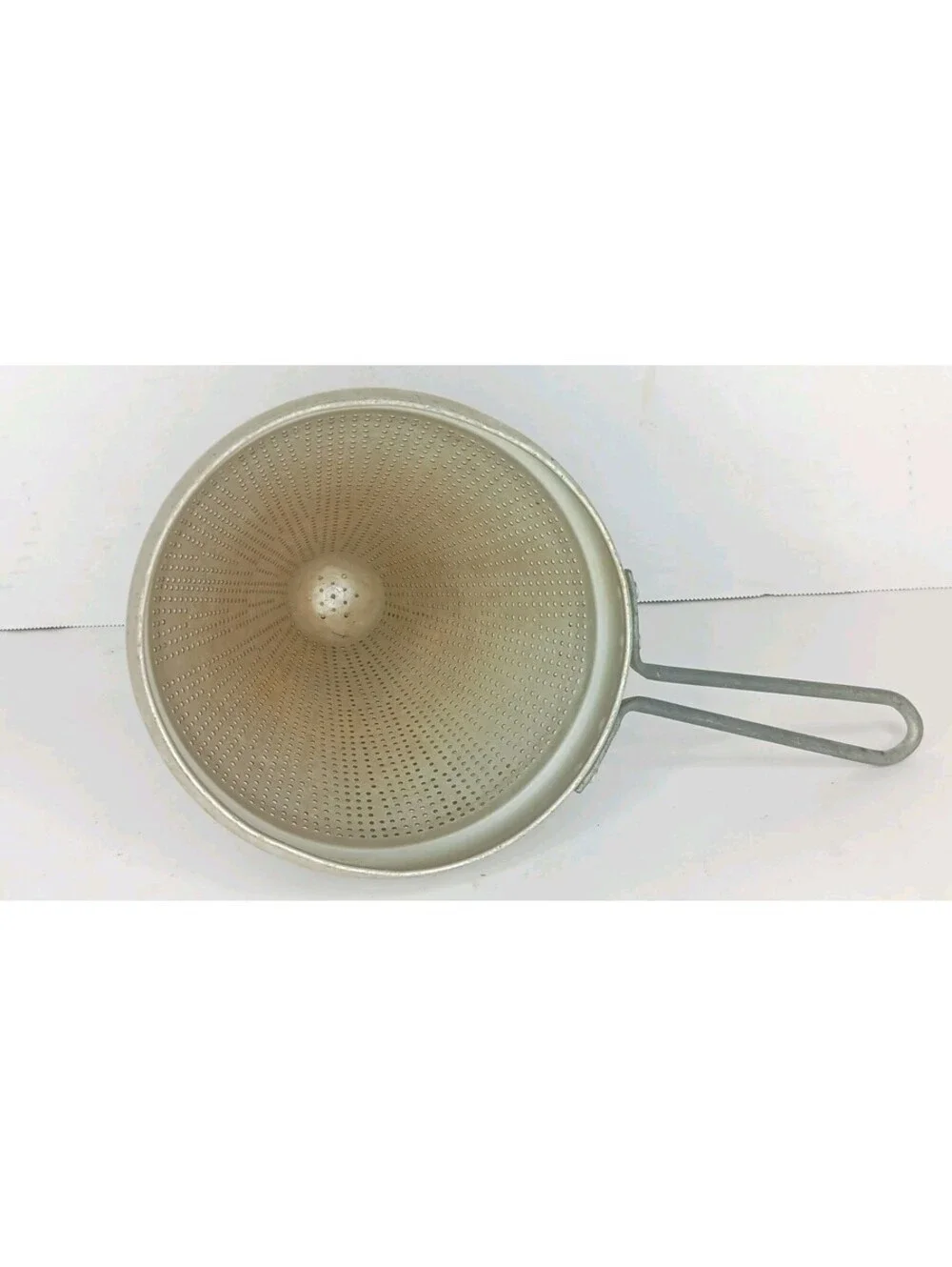 Vintage VIKO  Aluminum Cone Colander Sieve  w/Steel Rack and Pestle Canning
